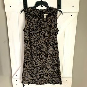 Women’s Emma and Michele Sleeveless Scoop Neck Brown Animal Print Dress